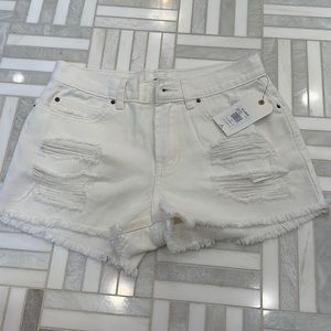 Brand new, never worn, past return window, white jean shorts